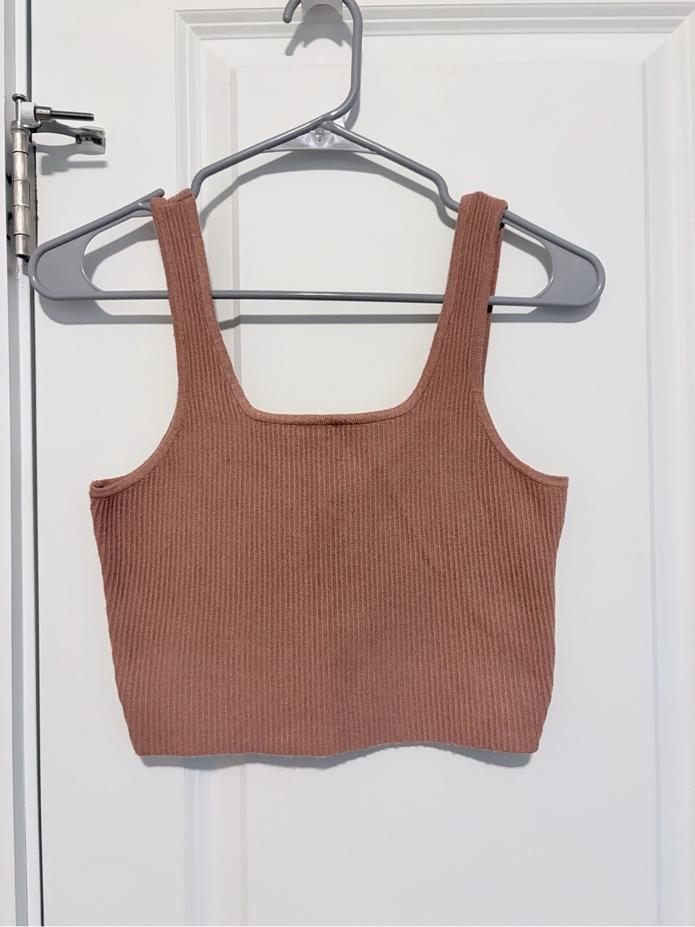 Kendall & Kylie Camel Ribbed Tank Crop